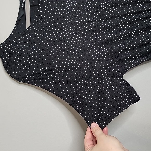 NWT Long Tall Sally LTS size 8 black & white polka dot maxi Dress with pockets - Picture 7 of 11